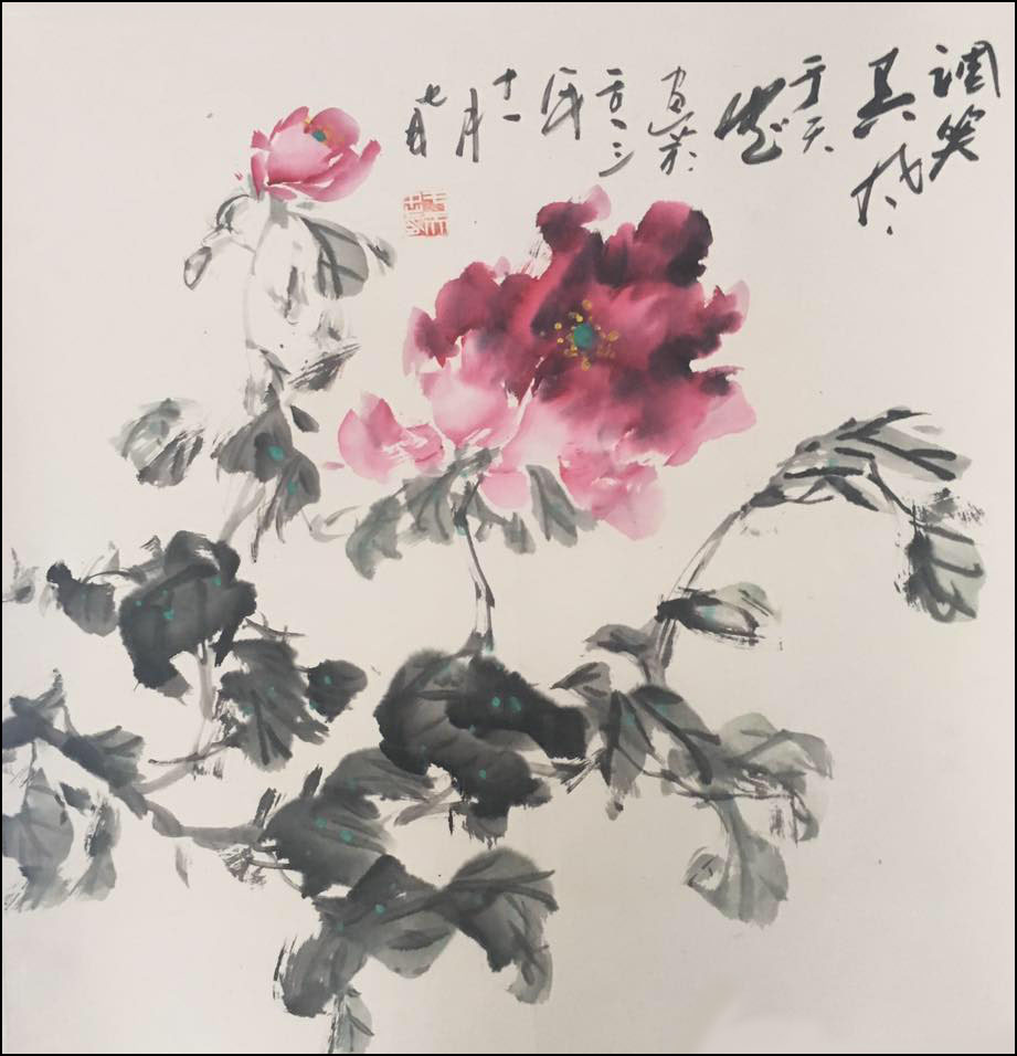 《调笑春风》68cmx68cm