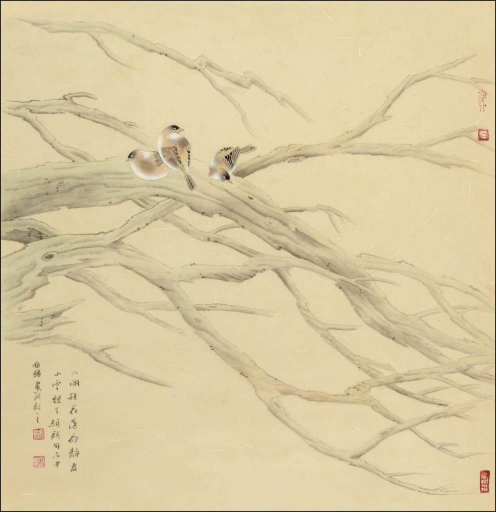 尺寸:70X70cm。材料:纸本:创作年代:2017年初春。名称:觅春。