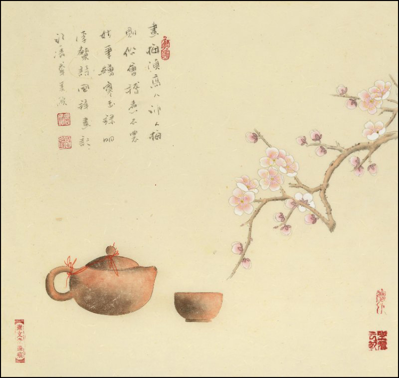 尺寸:60X60cm。材料:纸本:创作年代:2016年初秋。名称:一瓶寒梅春數枝