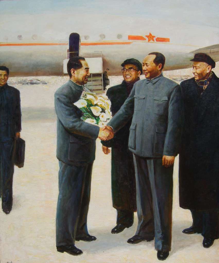14迎接总理访苏归来(166cm×220cm)